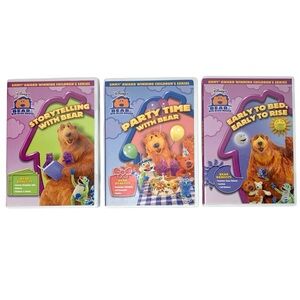 Bear in the Big Blue House DVD Set of 3 Storytelling Party Time Early To Bed